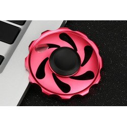 Wheel Design Aluminum Metal Fidget Spinner Stress Reducer Toy for Autism Adult, Child (Red)